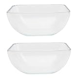 2 Piezas tazón de arroz de vidrio templado tazón de fideos para microondas tazón de avena tazones de aperitivo fruteiras para cozinha plato de postre ensaladera transparente Amosfun