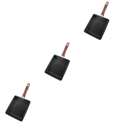TOPBATHY 3 Piezas sartén antiadherente plancha al aire libre bandeja cuadrada de desayuno sartenes sartén plana sarten parrilla sartén para cocinar huevos aparato de cocina