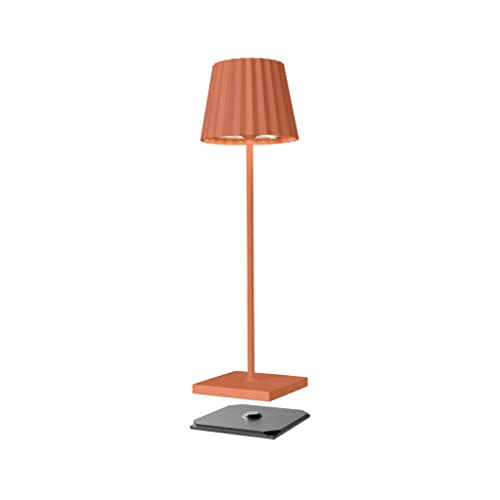 sompex Troll 2.0 Lámpara de mesa de jardín LED, funciona con batería, aluminio, regulable, protección contra salpicaduras, incluye estación de carga, color: naranja