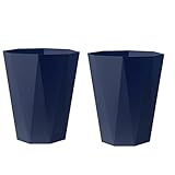 ゴミ箱 おしゃれ フタなし ダストボックス ごみ箱 キッチンゴミ箱 スリム トイレ ゴミ箱 生ゴミ ゴミ箱 リビング 洗面所ゴミ箱 小さいゴミ箱 ごみ入れ くずかご シングル 大口径 キッチン用 浴室 居間 寝室用 バスルーム用 オフィス用 省スペース 移動便利 2点セット (ダークブルー A,S)