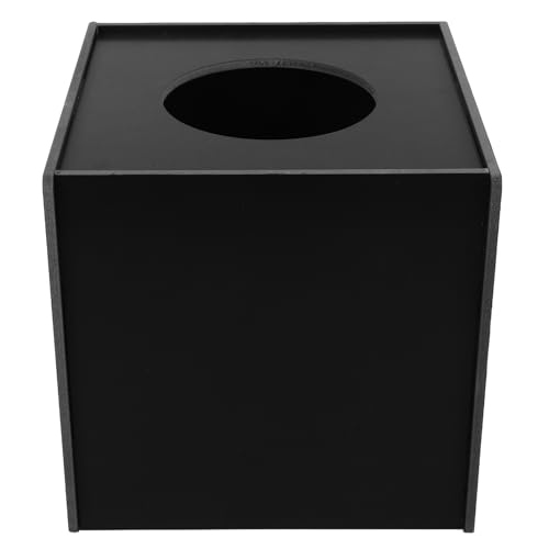 Boîte à loterie noire 20x20 cm urne pour tombola collecte de dons UKCOCO