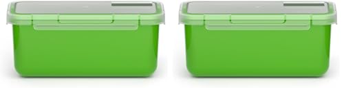 Valira Porta alimentos - Contenedor hermético de 1 L hecho en España, color verde (Paquete de 2)