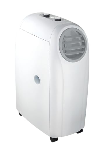 4 in 1 Eurus Breeze Portable Air Conditioner, 12000 BTU (room area 400 sq ft), heating & 60 L/day dehumidifier. Powerful dual motors, 3 fan speeds & auto mode. Spot cooling, EER A & COP A++