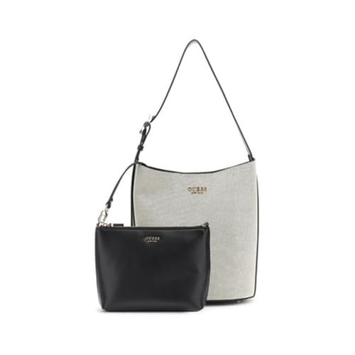 Sac Nicolette Bucket GUESS Natural/Black pour femme