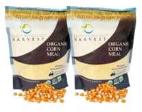 Early Morning Harvest Organic Corn Meal – Made and grown in USA, Non-GMO Yellow Corn – Stone Ground Corn Meal for Baking and Cooking, Whole Grain, Certified Organic cornmeal medium grind (28 ounces)