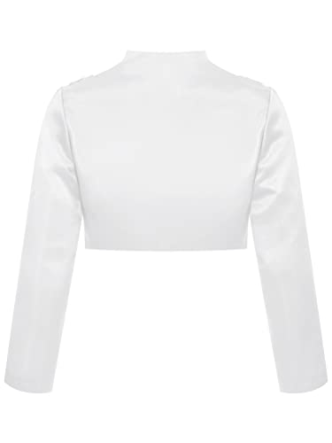 Kids Girls Long Sleeves Bolero Coat Wedding Pageant Shrug Flower Dress Cover Up Short Cardigan Jacket2