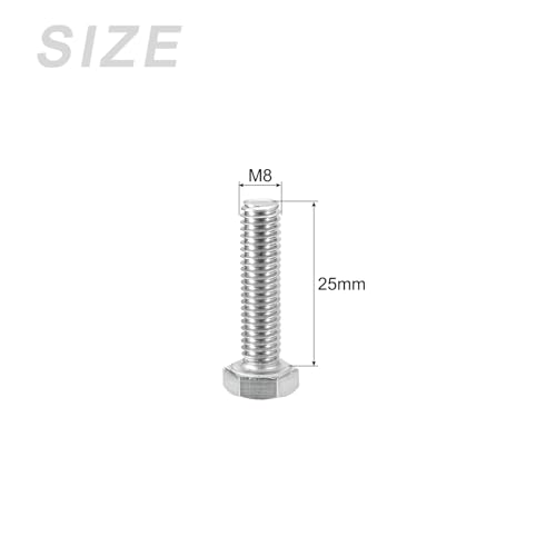 Image of METALLIXITY Hex Head Screws Bolts, Nuts, Flat & Lock Washers Kits (M6-1x25mm) 6 Set, Stainless Steel Fully Threaded Machine Screws Bolt Set - for Home Appliance Equipment