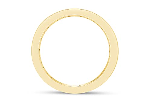 AFFY Round Shape Simulated CZ Full Eternity Band Ring in 14K Yellow Gold Over Sterling Silver4