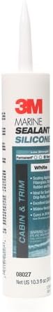 3M Marine Grade Silicone Sealant White, 08027, 1/10 gal