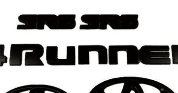 Set of 5 Blackout Front Grille+ Rear Trunk Emblem Badges 4-Runner Overlay 2010-2024