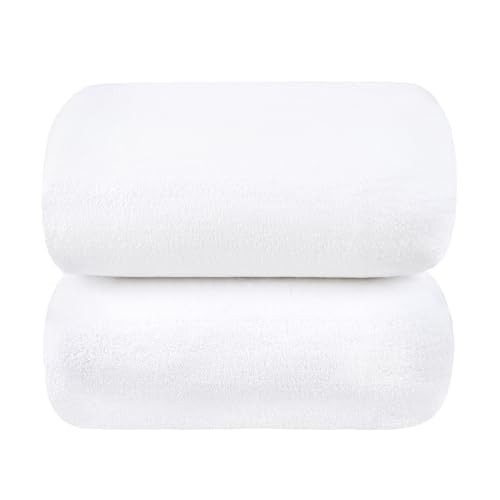 Image of JML Microfiber Bath Towels, Oversized Bathroom Towel 2 Pack 40 inch x 80 inch, Super Absorbent and Fast Drying, Soft Large Microfiber Bath Sheet for Beach, Sport, Fitness, Yoga, White