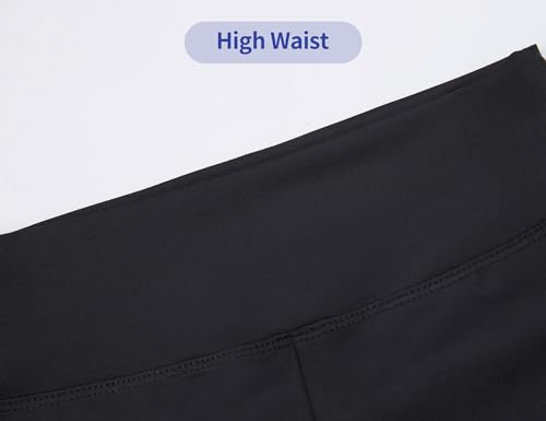 Jinhiteam Ice Skating Pants For Girls 9-10 Years Old Soft Black High Waist Ice Leggings Competition Training thumb #3