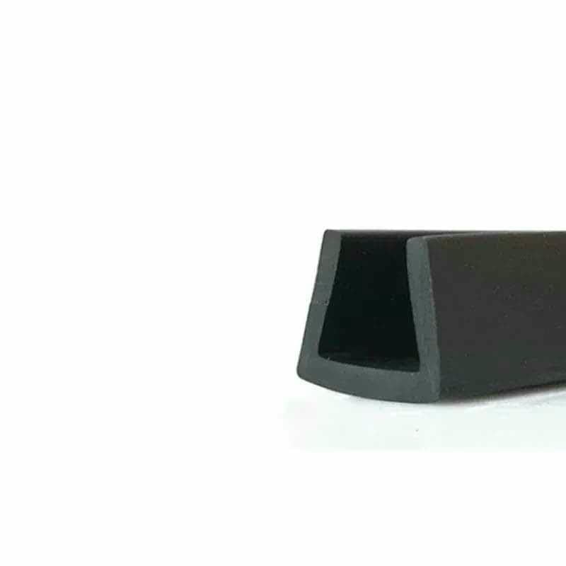 Tira de sellado de borde de goma en forma de U, negra, de 1 a 5 m, para puertas de coche, vidrio y paneles metálicos, borde plano de 10 mm (5 metros)