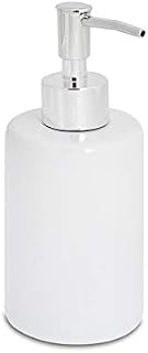 Harbour Housewares Soap Dispenser - Glazed Ceramic Household Hand Pump Bottle - 280ml - White
