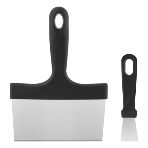 Heavy Duty Griddle Grill Flat Top Scraper with Handle, Grill Scraper, Sturdy Food Scraper Tool Kitchen for Blackstone Grill Accessories, Outdoor Barbecue Tools Cover
