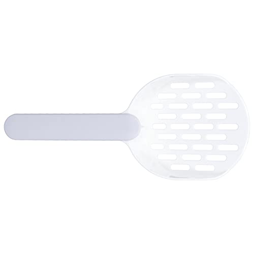 Pooper Scooper, Cat Litter Scoop Kitten Pooper Lifter Plastic Thickened Kitty Litter Sift Shovel Kitty Scoop for Small Pet Boxes Cleaning, 10.2x4.3x2.0in (Cat litter shovel white gray)