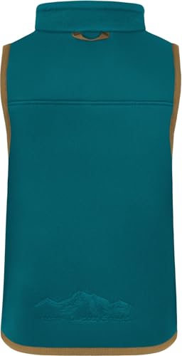 normani Kinder Fleeceweste Ärmellose Weste Strickweste Atmungsaktives Outdoor Oberteil mit Stehkragen und Seitentaschen Farbe Petrol Größe 170-176