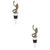  Cabilock 2 Pièces Bouchon à Vin Sous Vide Bouchon De De Sirène Bouchon De Vin Soudeuses à Vin Bouchon De Décoratif Décor Rétro Manquer Ancien Alliage De Zinc Bec Verseur