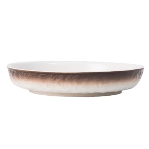Genérico plato moldes para pasteles redondos moderno reutilizable bandejas aperitivo divisores bol placa de almacenamiento de pan bandeja de comida sencilla Bandeja de sushi cerámica Brown