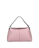 Roberta Rossi Bolso de hombro de piel auténtica italiana rosa 33 x 19 x 12 mujer elegante