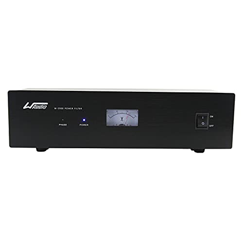 WAudio AC Noise Power Conditioner - Mains Purifier Audio Video Noise Filter Surge Protector with US Standard Sockets (Black)