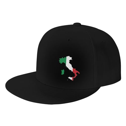 Italy Italian Flag Snapback Hat Hip Hop Style Flat Bill Brim Hats Baseball Cap Black2