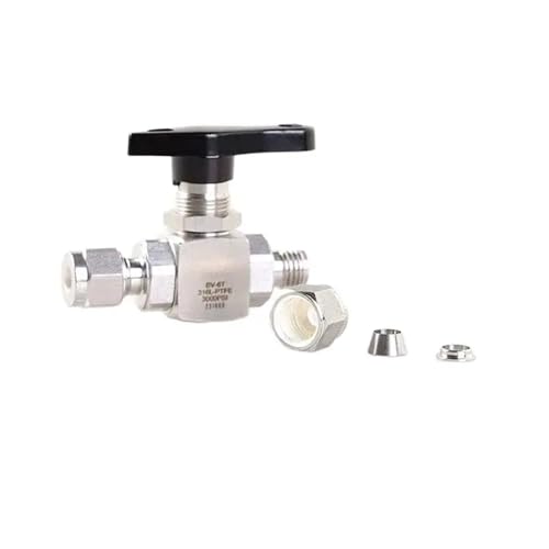 Válvula de bola de virola 10mm conmutación 2 vías acero inoxidable 6000psi 5