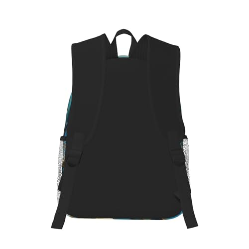 BREAUX Azurite Teal And Foil Gold Oil Marble Pattern Print Lightweight And Comfortable Duffel Bag, Casual Daypack, Multipurpose Backpack3