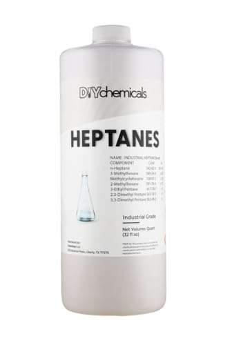 DIYChemicals Heptanes - Industrial Grade Heptane Industrial Nonpolar Solvent for Cements Ink Extractions - Made in USA - 1 Quart (32 fl oz)