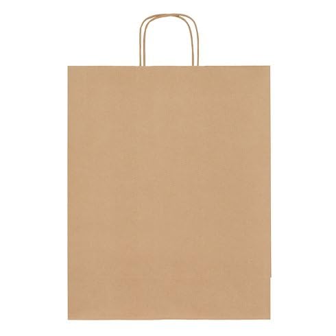 Sac magasin kraft naturel brun poignées torsadées 44 x 35 x 14 cm - Carton de 50