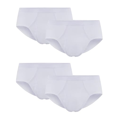 Huata Men's Underwear Briefs Soft Cotton Classic 4 Pack Panties