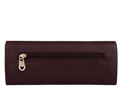 Image of Women's Hand Wallet Purse Clutch | Credit Card Slots | Zipper Pocket | Office Use | Casual Use | Faux Leather (Brown)