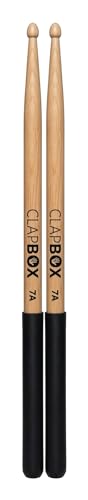 Clapbox Drum Sticks with Grip (Black) Maple Wood, 7A Size - One P...