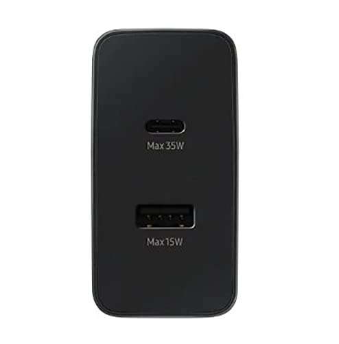 Image of 35W Dual PortType-C & USB-ACellularphone Fast Charger Compatible with Samsung (Cable Not Included) Black with SIX Months Replacement Warranty