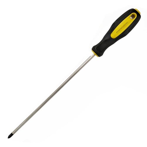 Long Handed Screwdriver, Black Phillips Head Screwdriver Repair Kit, Screwdriver Made of Long-Lasting Chrome Vanadium Steel with Magnetic Tips (6 * 250MM)