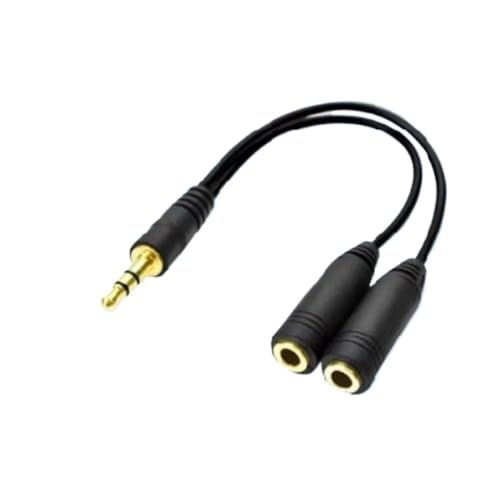 Cable divisor de audio jack 3.5mm macho a 2 hembras 20cm miniatura 2