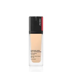 Shiseido Synchro Skin Self-Refreshing Foundation SPF 30, 130 Opal – Medium, Buildable Coverage + 24-Hour Wear – Waterproof & Transfer Resistant – Non-Comedogenic