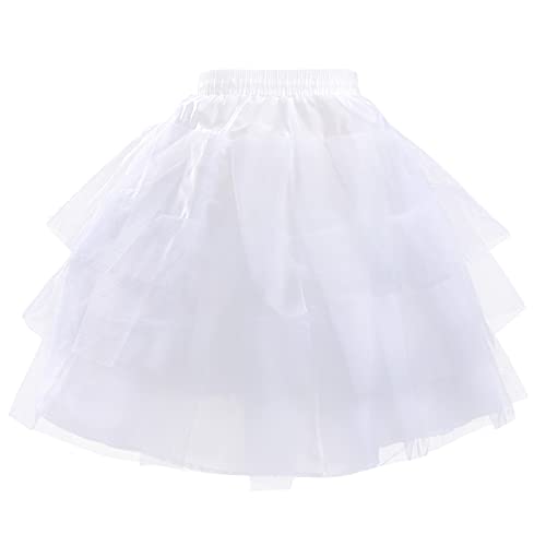 ODIZLI Flower Girls Hoopless Petticoat Slip with 3 Layers Elastic Kids Crinoline Underskirt3