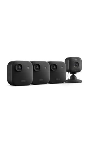Image of Blink Outdoor 2K+ and Mini 2K+ (newest model) - Wireless and plug-in 2K resolution smart security cameras, Sync Module Core included - 4 Cameras (Black)