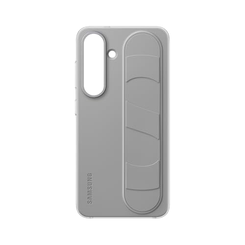 Image of Samsung Galaxy S25 (Small) Standing Grip Phone Case, Protective Cover, Soft Touch, Kickstand, Durable Design, International Version EF-GS931CJEGWW - (Gray)