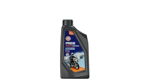 Gulf PRIDE 15W-50 4T API SP, JASO MA2 | 10 K Km Drain Interval | BS6 & earlier | 2 Wheeler Bike 4 Stroke Synthetic Blend Engine Oil [1 L]