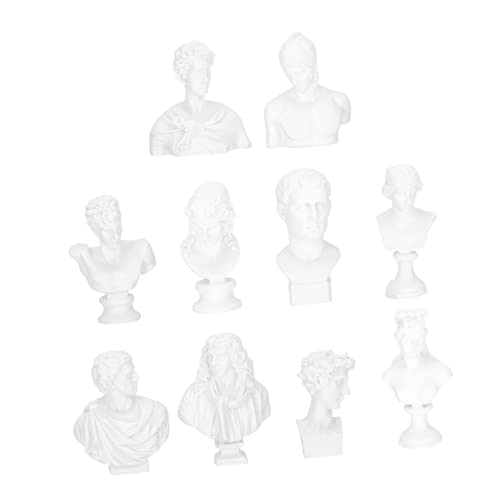 RORPOIR Büstenstatue 10 Stück Gipsfiguren Aus Harz Kleiner Menschliche Skulptur Für Heimdekoration Selbstgemacht Gipsform Kunstharz Porträtskulptur Griechische Figuren Für Büro Und