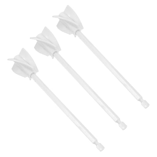 NUOBESTY Paleta Mezcladora para Resina Epoxi Blanca 3 Piezas Accesorio de Plástico para Taladro Herramienta de Mezcla para Pigmentos Silicona y Manualidades de Resina