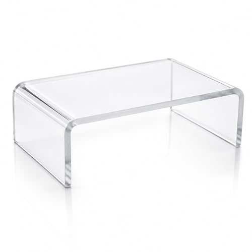semper plastic Acrylglas Monitorständer - Exklusive Bildschirmerhöhung aus deutscher Handarbeit - 10mm Monitor Stand - Premium Bildschirmständer Tischaufsatz (Klein)