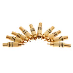 5 Pack - 90 Degree Right Angle L-Shaped RCA Male to Female Adapter