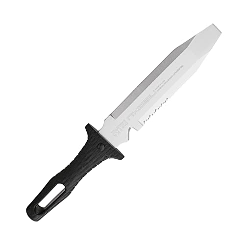 Nisaku NJP821 Mizukatana Field and Hunting Knife w/Specialty Pry Tip-Hardened HRC58 Japanese Stainless Steel, 7.25-Inch Blade, 5.5-Inch Black Ergonomic Plastic Handle