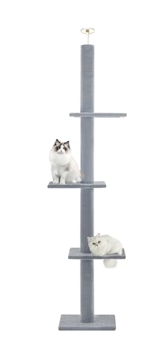 Árbol para gatos ajustable Max & Marlow 95-108 pulg gris miniatura 1