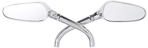 Krator XH6007C Motorcycle Mirror Adapter (Universal Custom Chrome FreeMirrors Fits Most Harley Davidsons, Suzuki, Honda, Kawasaki Cruisers)