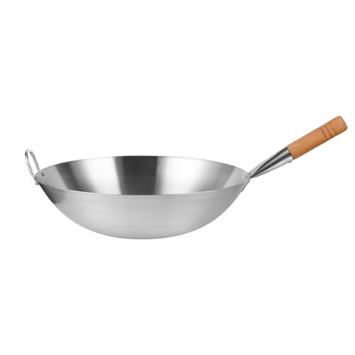 Wok de acero inoxidable base curva 38 cm miniatura 1
