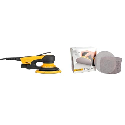 Mirka DEROS II 650 Ponceuse excentrique avec aspiration pour disque abrasif & Abranet Disques abrasifs filet Ø 150 mm autoagrippant - Grain P180-50 pcs - pour...